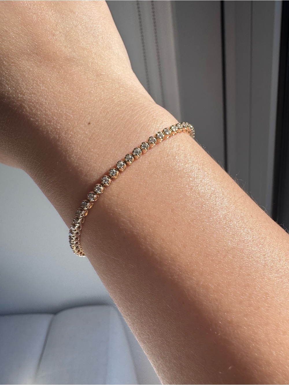 Catbird One O’Clock Diamond Tennis Bracelet - 7in, 1.8mm diamonds, YG - Picture 2 of 5